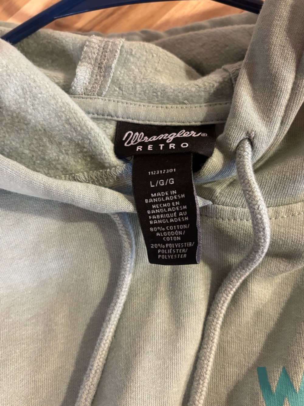 Wrangler Retro Mint Green Pullover Hoodie - Picture 2 of 3